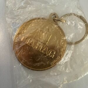 Maytag Keychain Vintage 2007‎ Gold Coin Medal Maytag Man Logo